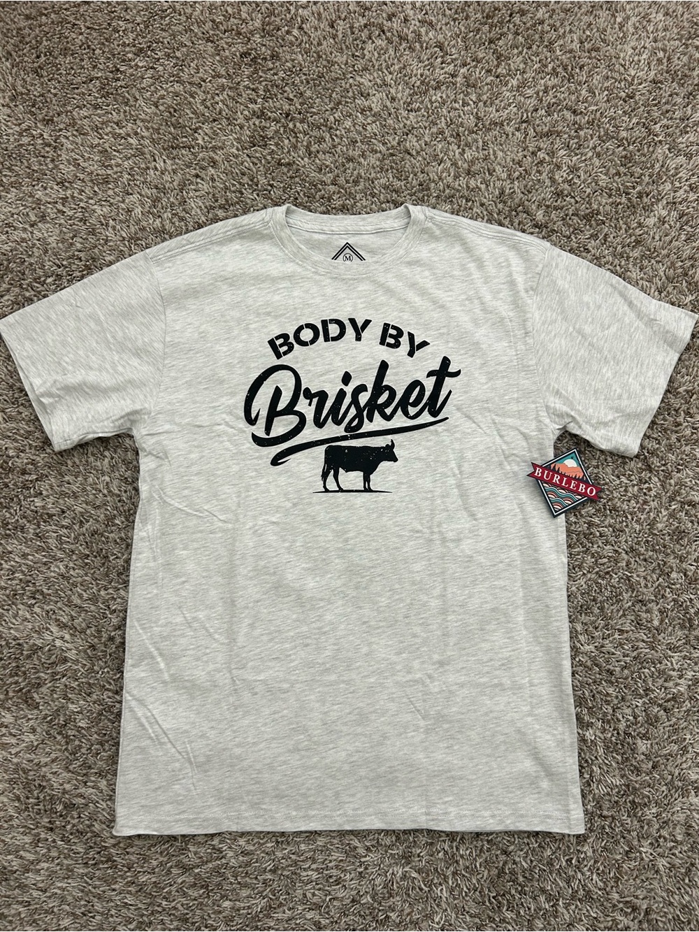 NEW Burlebo Tshirt Mens Medium Find Your Wild Short Sleeve Gray Body By Brisket